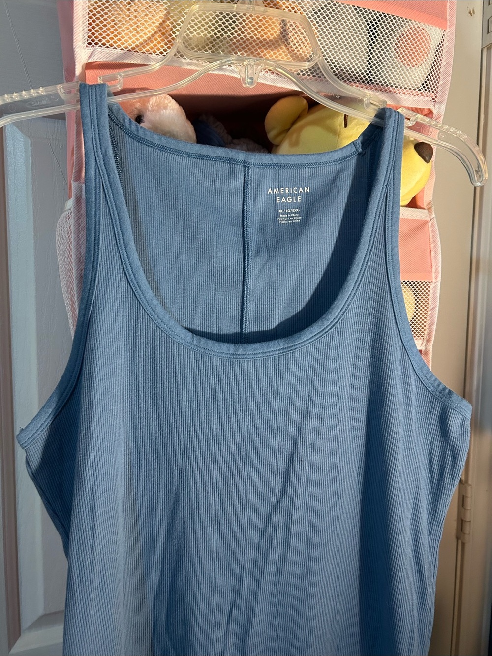AMERICAN EAGLE BLUE RIBBED TANK TOP - Picture 2 of 4